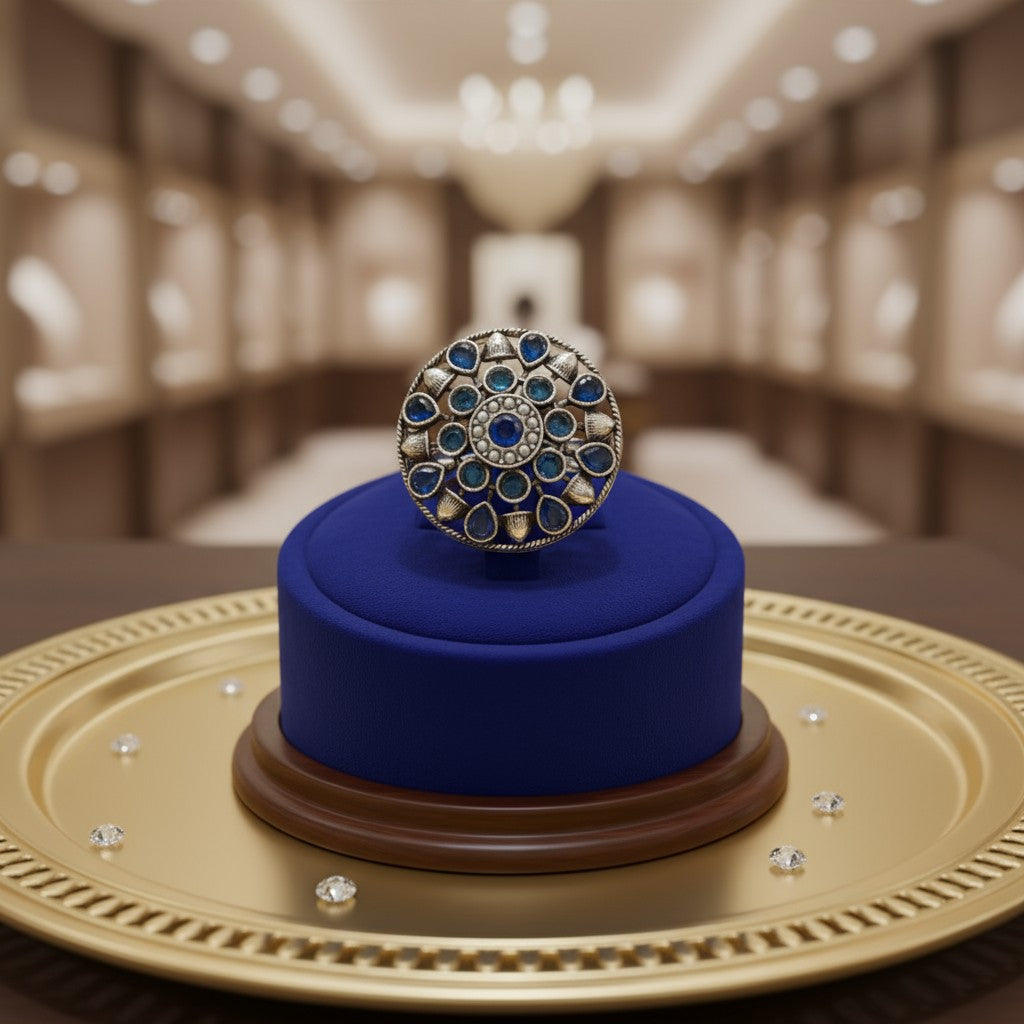 804444 Ring With Oxidised Plating