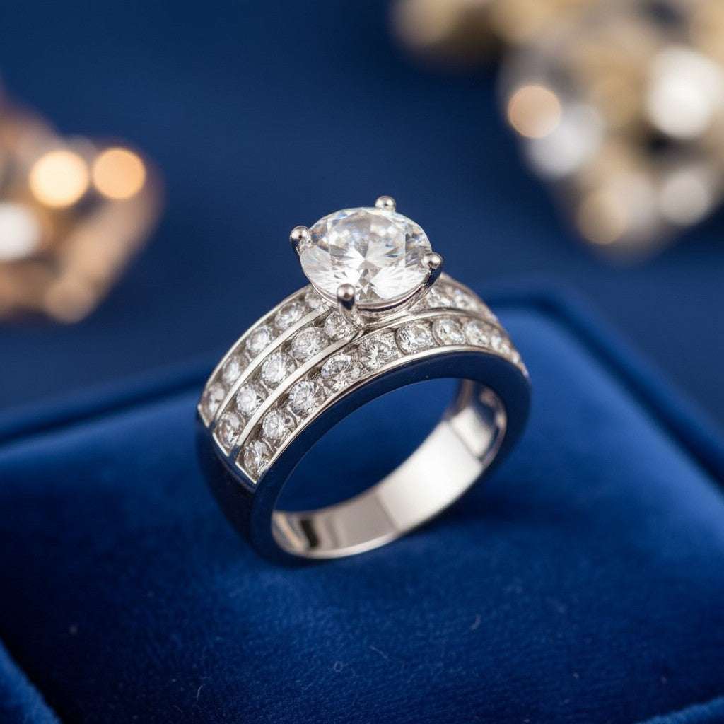 92309-RN Cz Adjustable Ring Silver