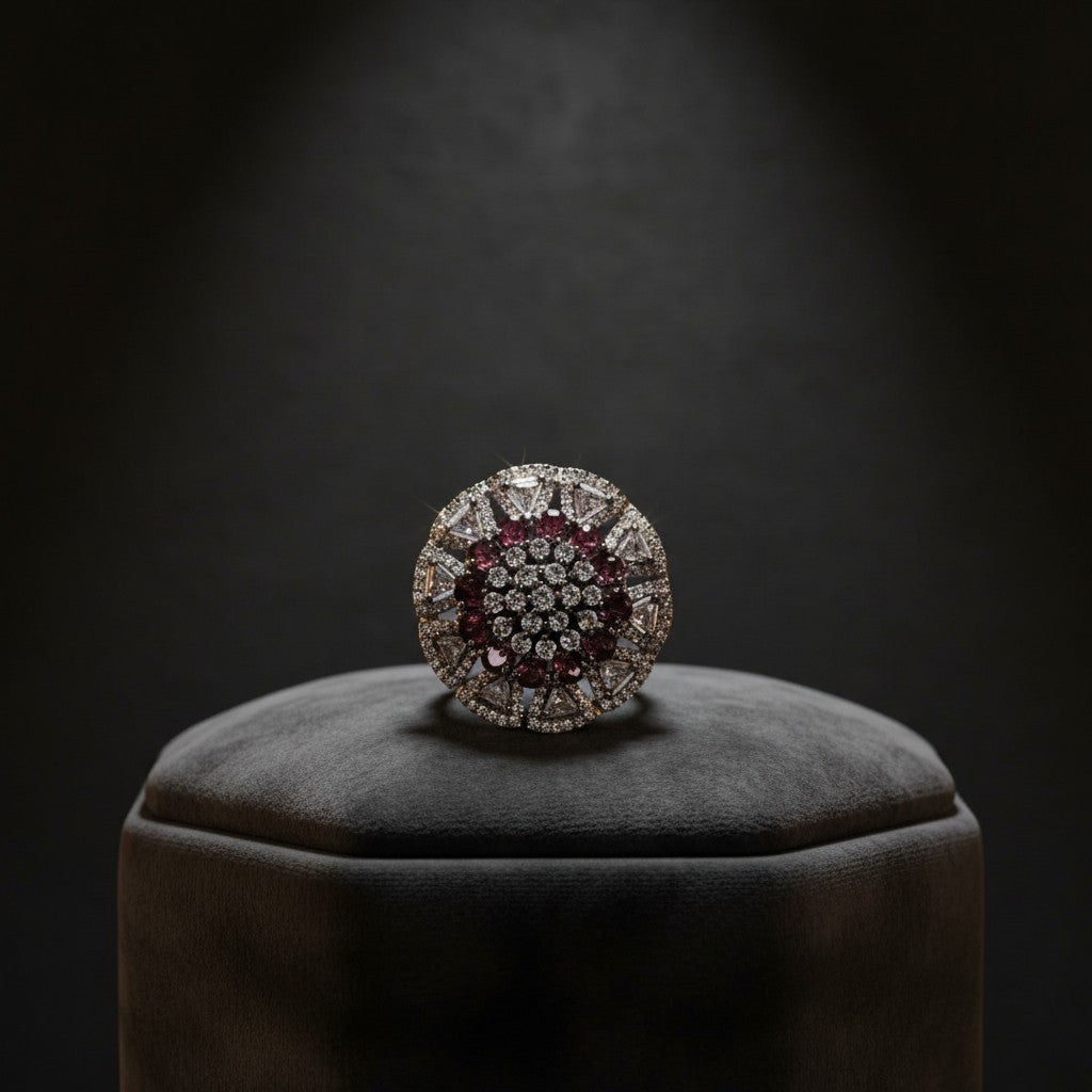 40190 Cz Adjustable Ring Ruby