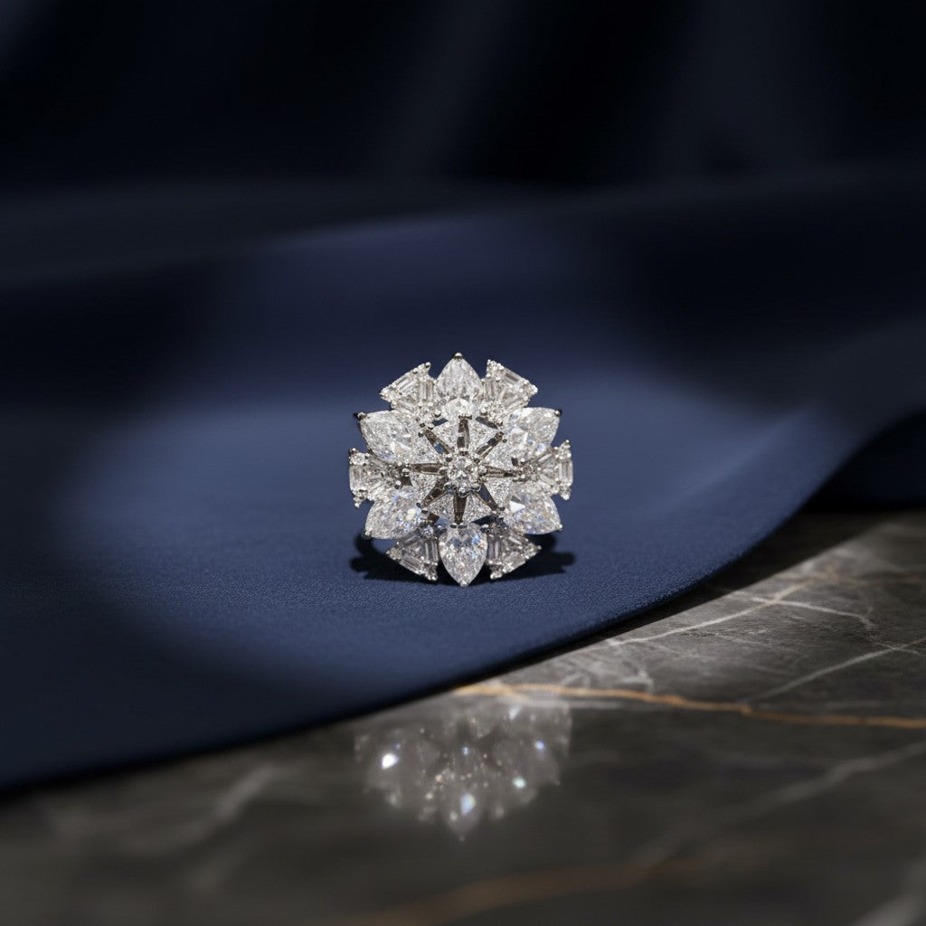 Ring250 Cz Adjustable Ring Silver