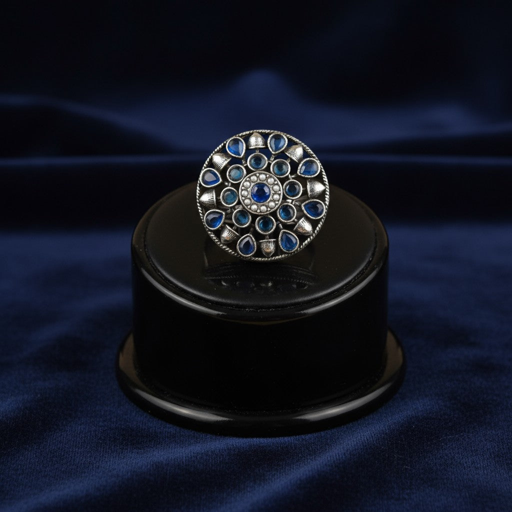 804444 Ring With Oxidised Plating