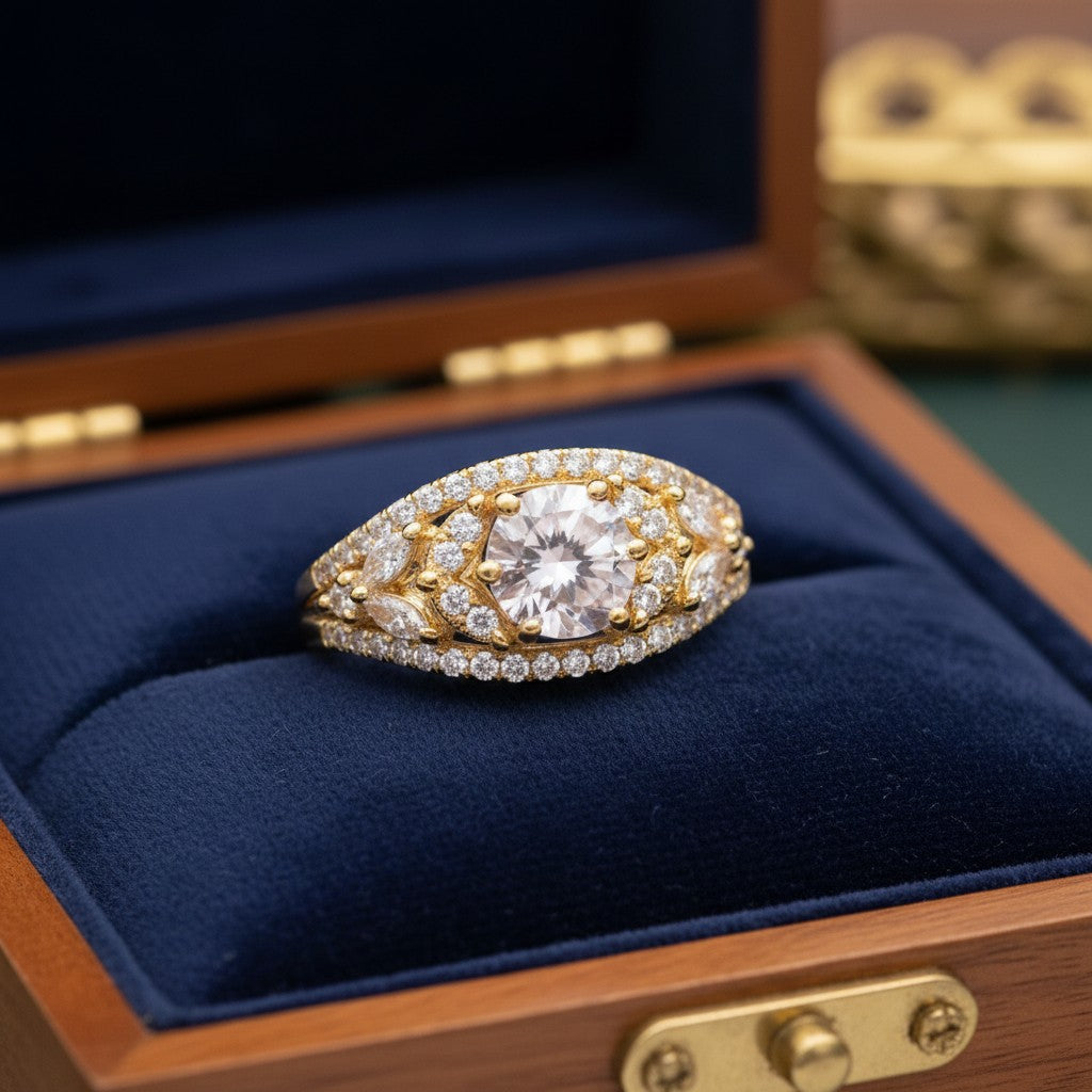 1033 CZ Finger Ring- White