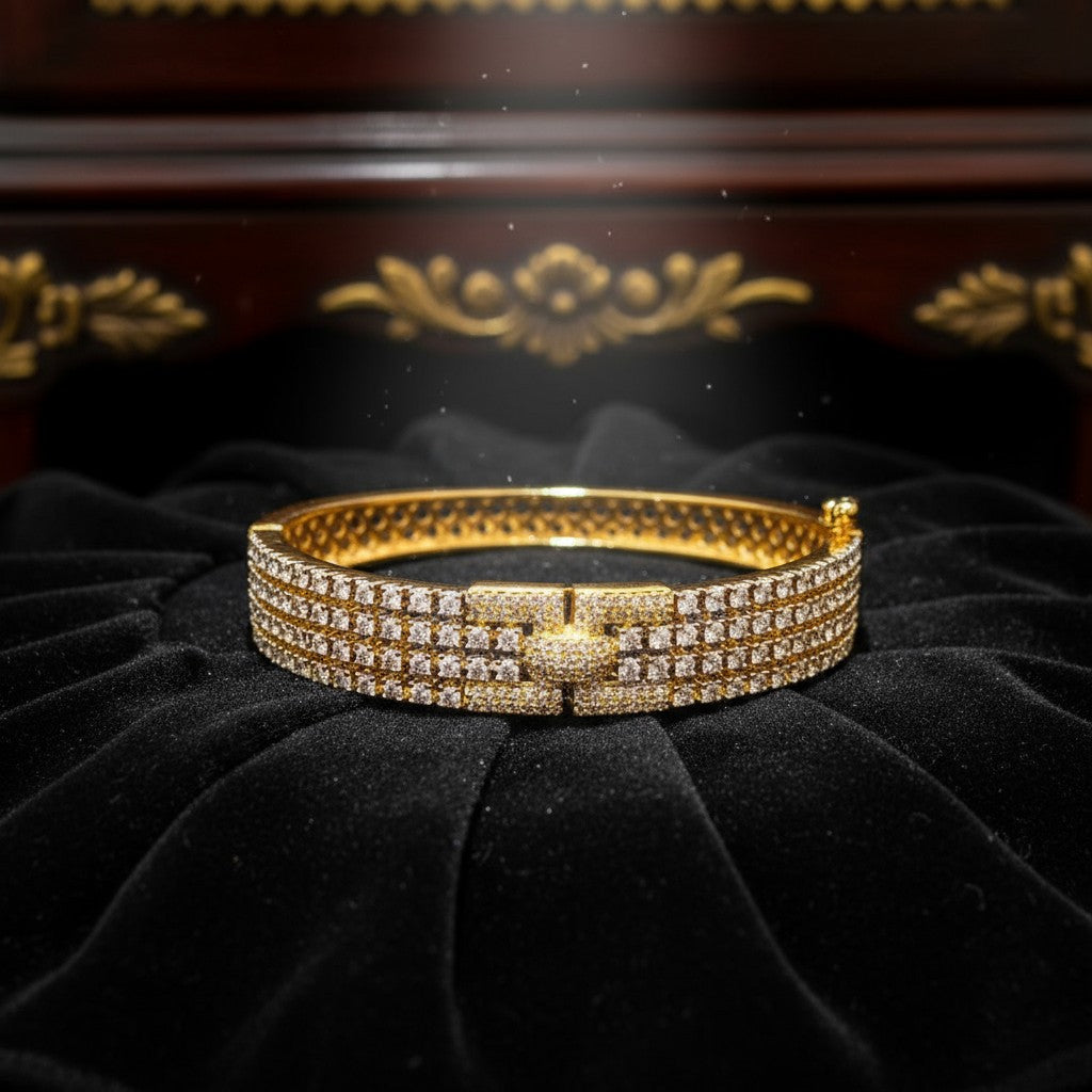 432907 Cubic Zirconia Classic Kada With Gold Plating