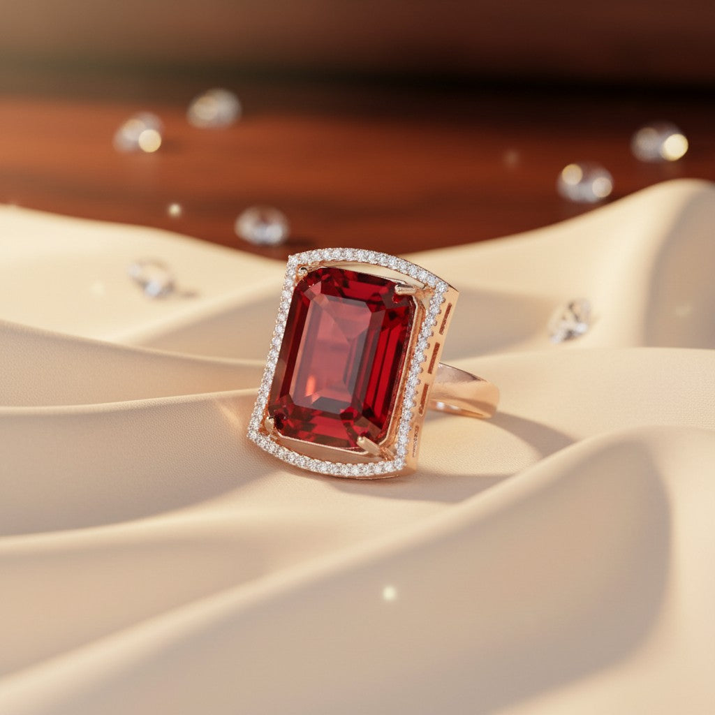 438265 Cz Classic Ring With Rhodium Plating-Rani