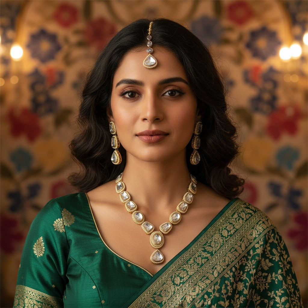 222814 Necklace Set-Indowestern