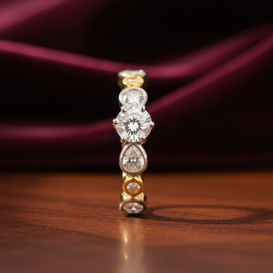 433760 Cz Adjustable Ring Two Tone