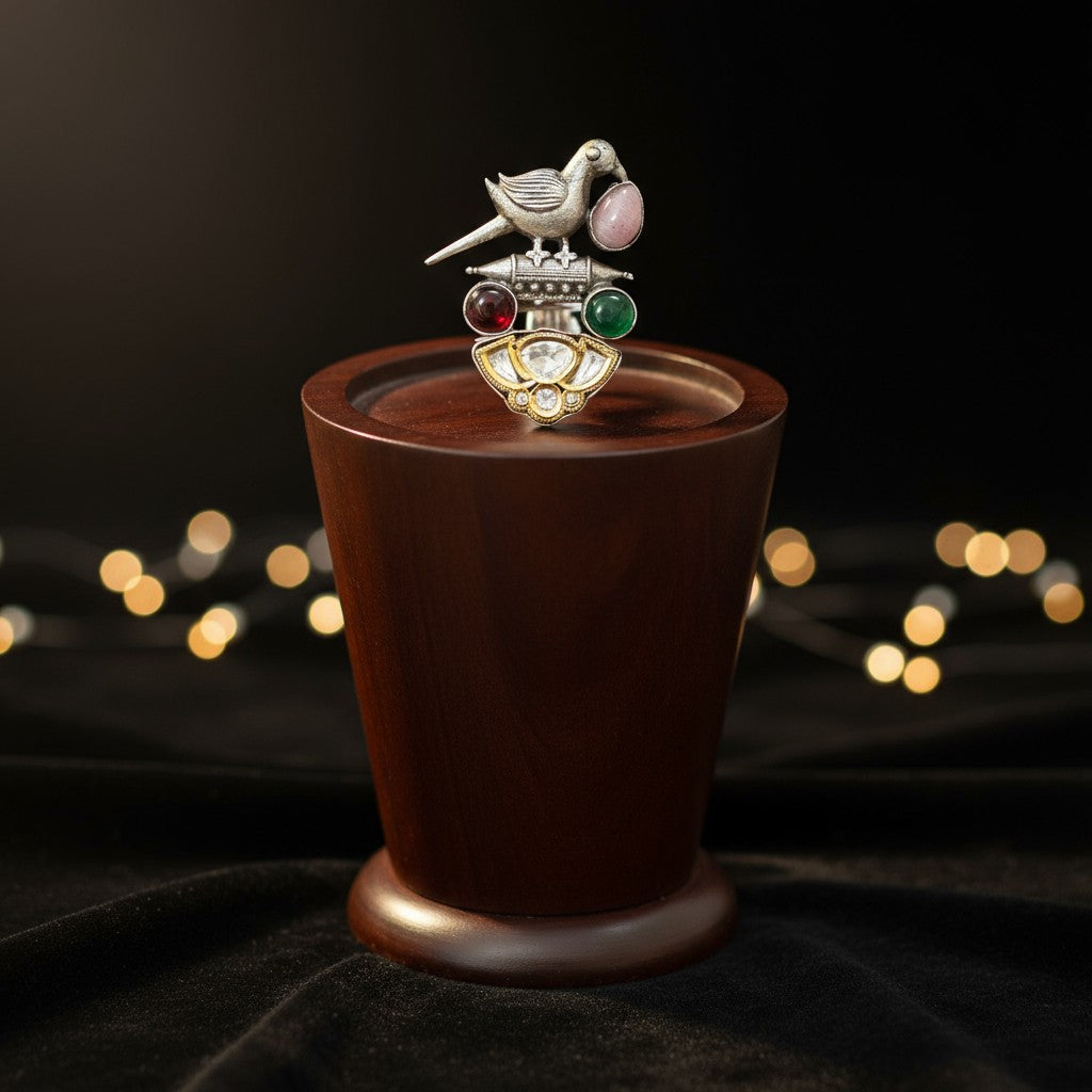 804645  Ring With Oxidised Plating