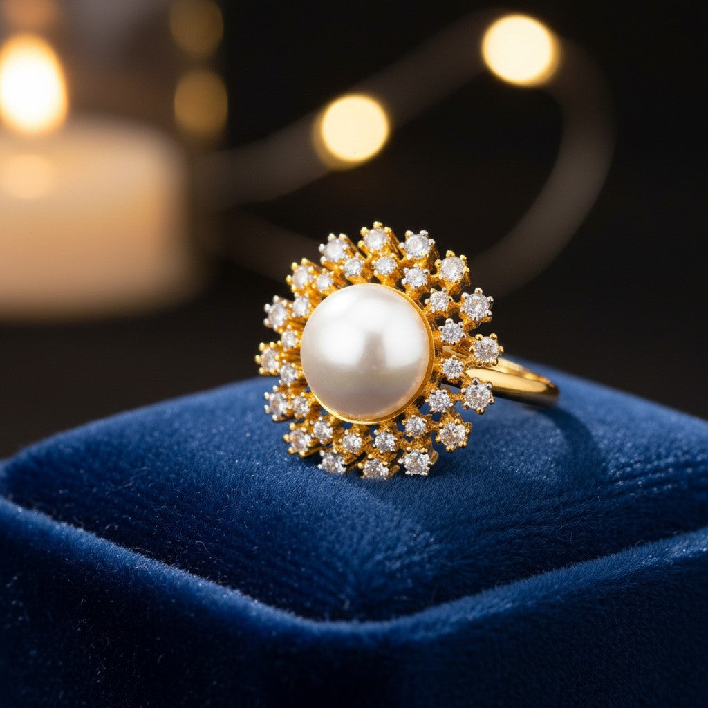 436742 Cz Adjustable Ring 2 Tone