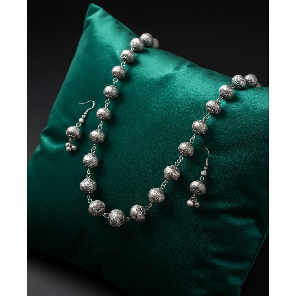 92999-NSO Classic Necklace With Oxidised Plating-Silver