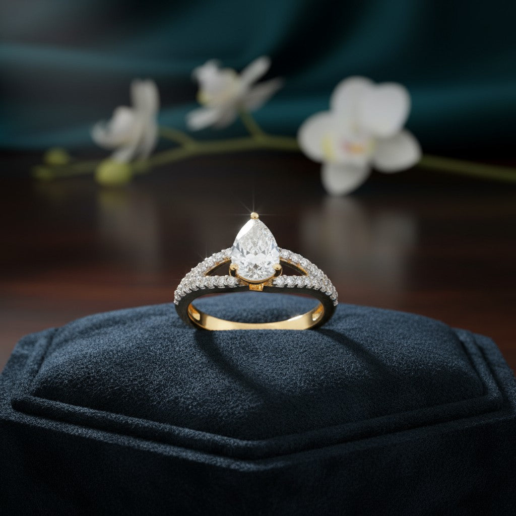 429425-Cz Delicate Ring With Rhodium 2 Tone Plating-2 Tone