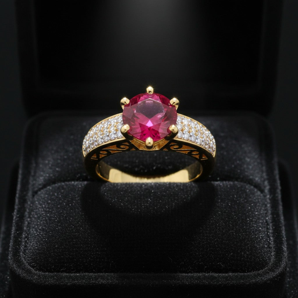 91259 Cz Adjustable Ring Ruby