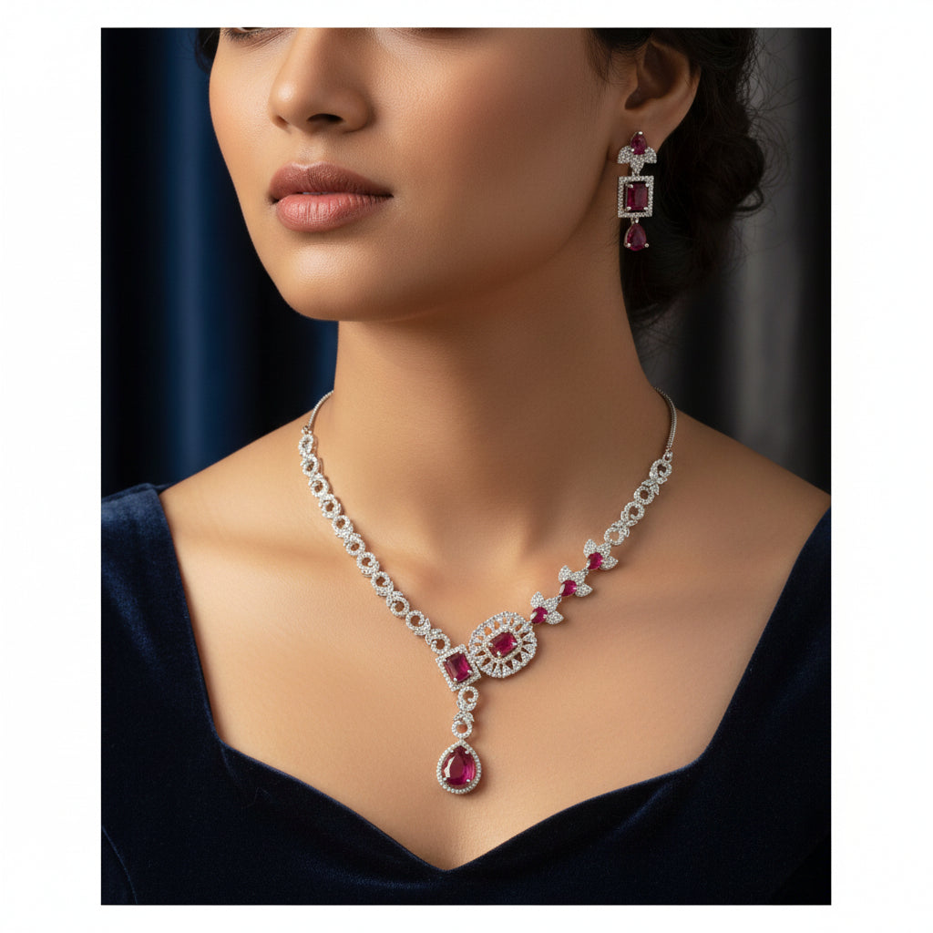 95509-NS Cz Delicate Necklace