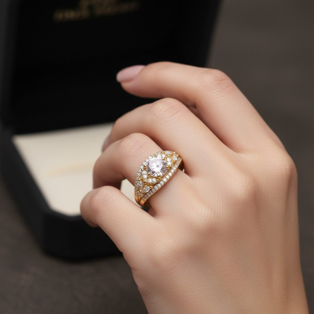1033 CZ Finger Ring- White