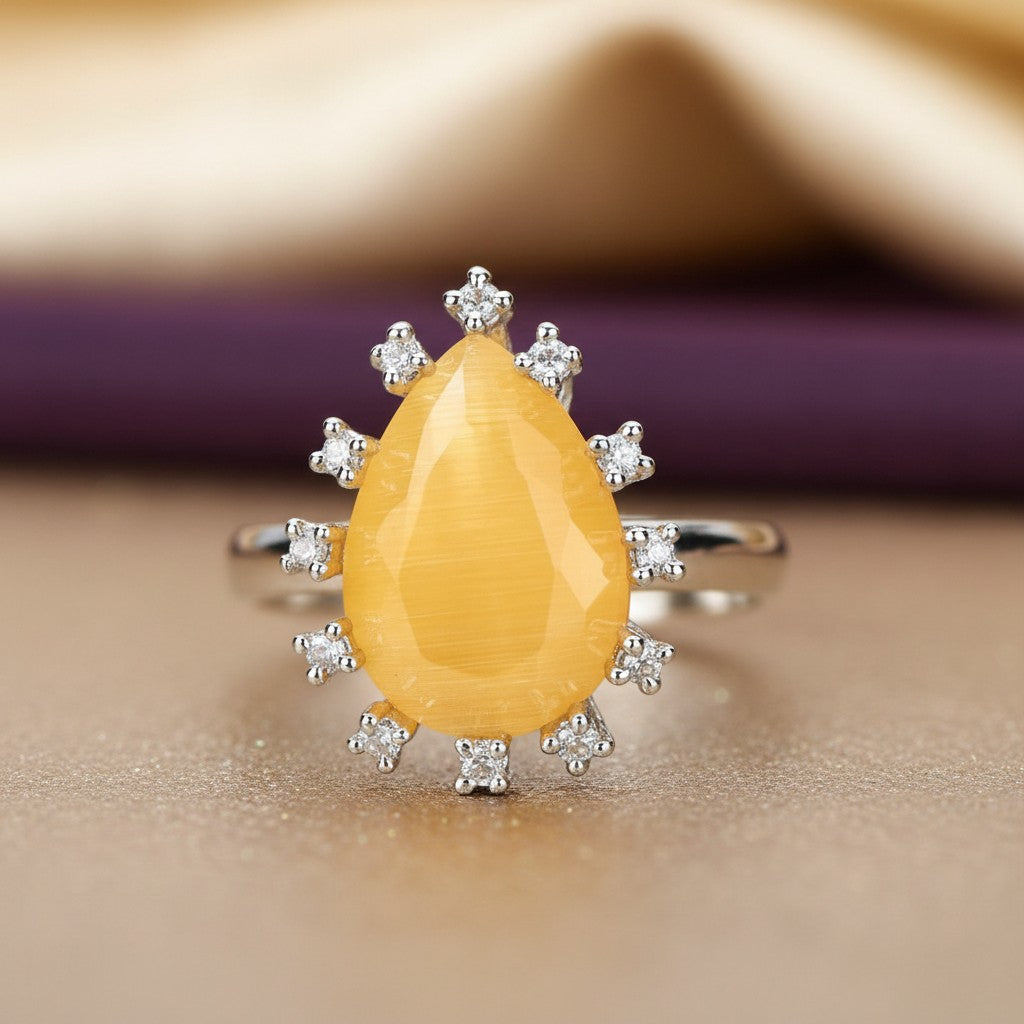 429272 Cz Adjustable Ring Yellow