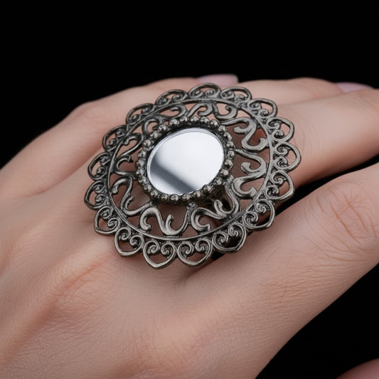 105019 Ring With Oxidised Plating