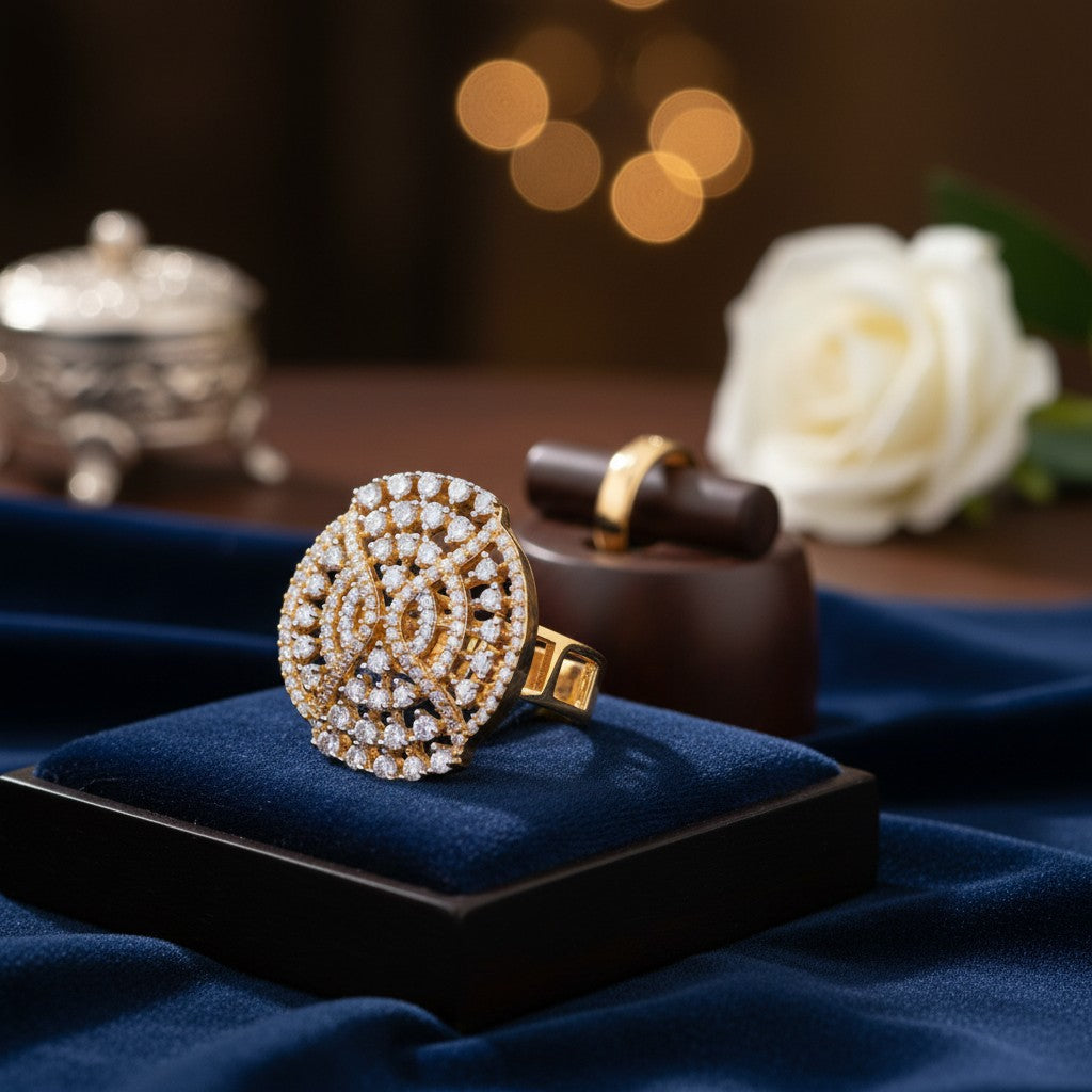 424715 Cubic Zirconia Adjustable Ring