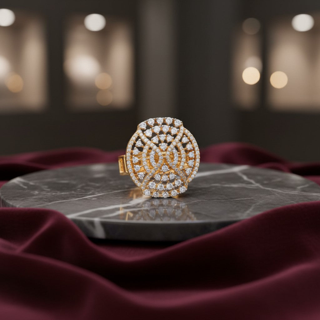 424715 Cubic Zirconia Adjustable Ring