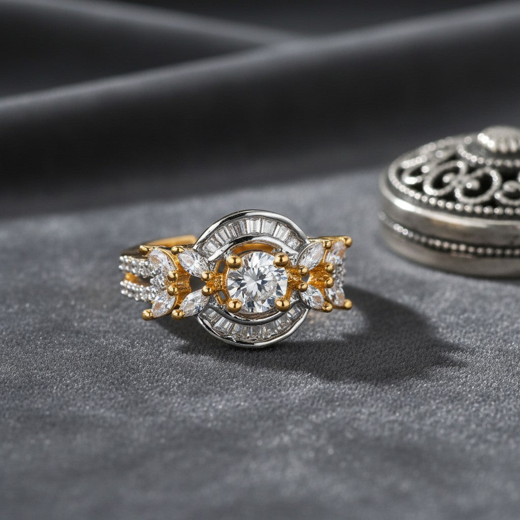 424089 Cubic Zirconia Adjustable Ring