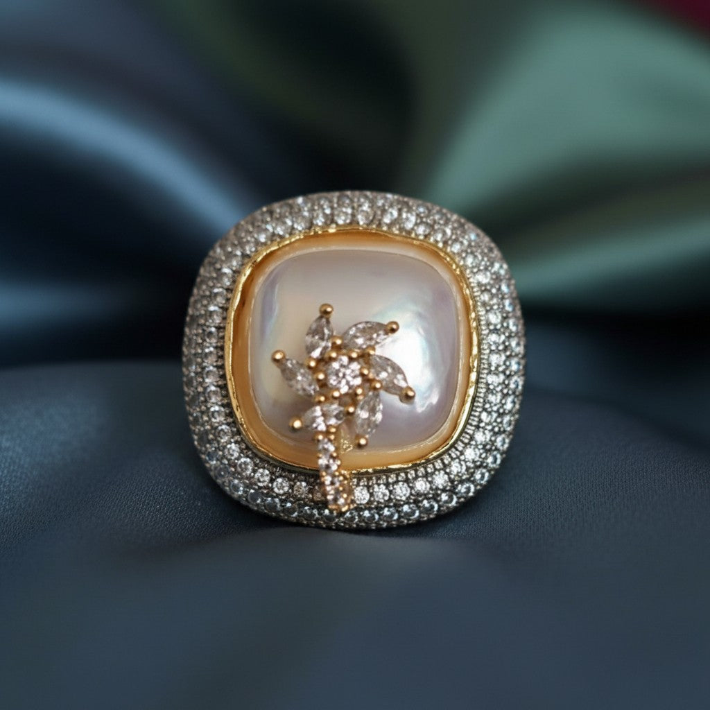 91859 RN Cz Adjustable Ring Moti