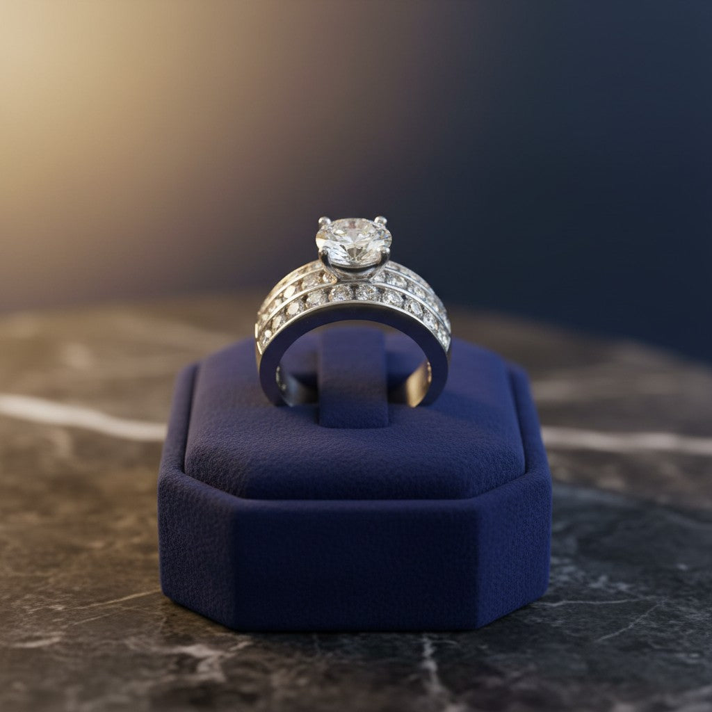 92309-RN Cz Adjustable Ring Silver