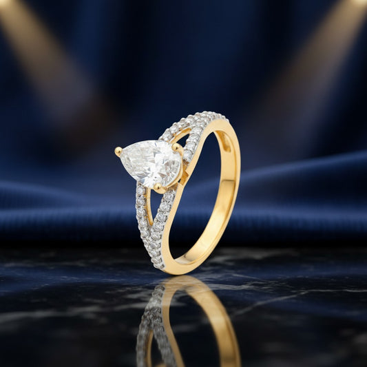429425-Cz Delicate Ring With Rhodium 2 Tone Plating-2 Tone