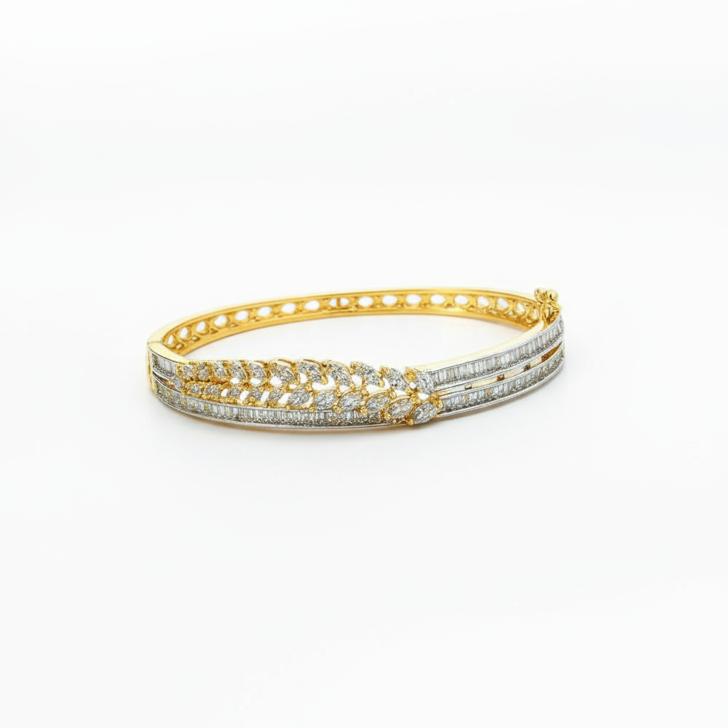 434623 Cubic Zirconia Classic Kada With Gold Plating