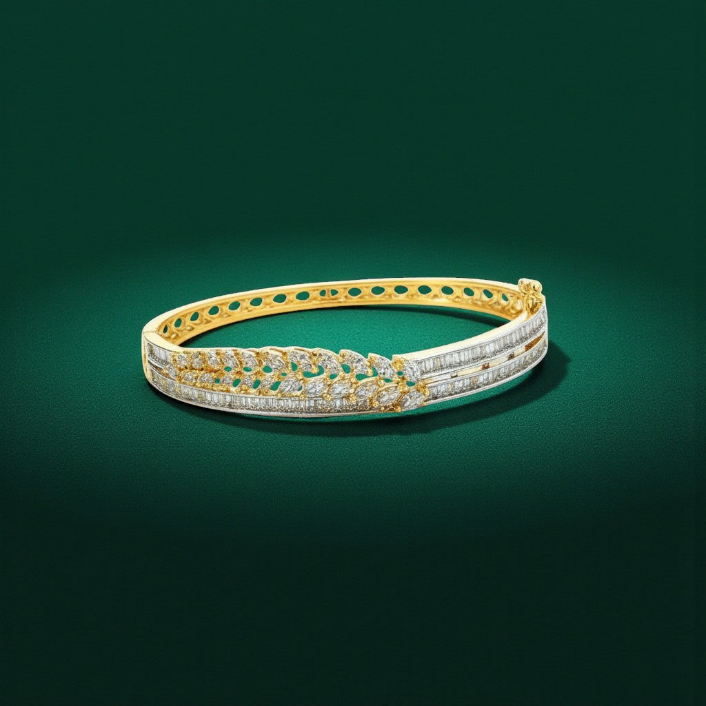434623 Cubic Zirconia Classic Kada With Gold Plating