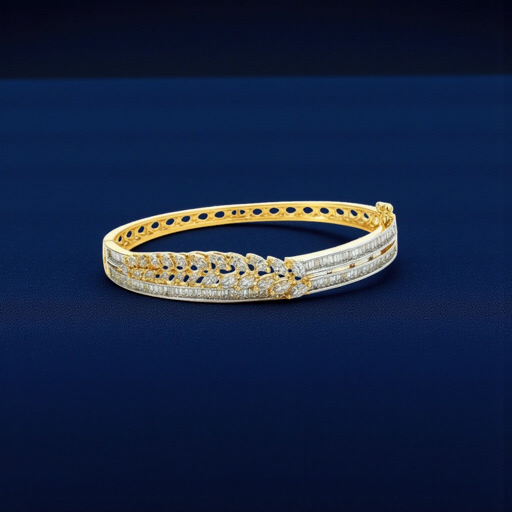 434623 Cubic Zirconia Classic Kada With Gold Plating