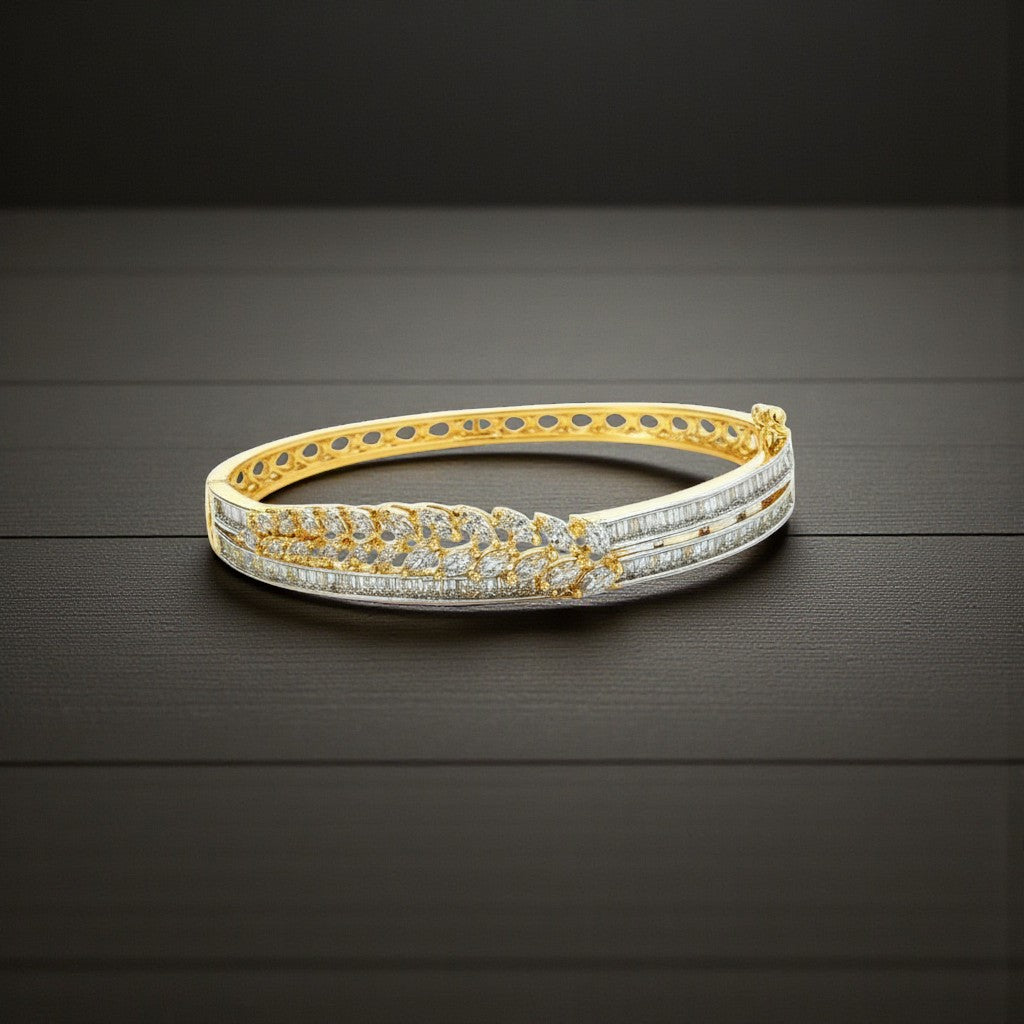 434623 Cubic Zirconia Classic Kada With Gold Plating