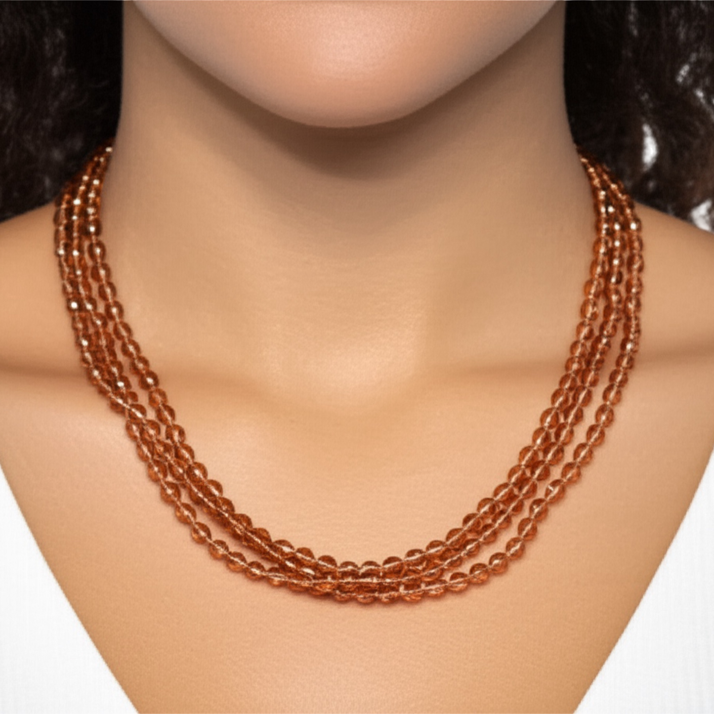 428638 Cz 3 Line Necklace With Gold Plating